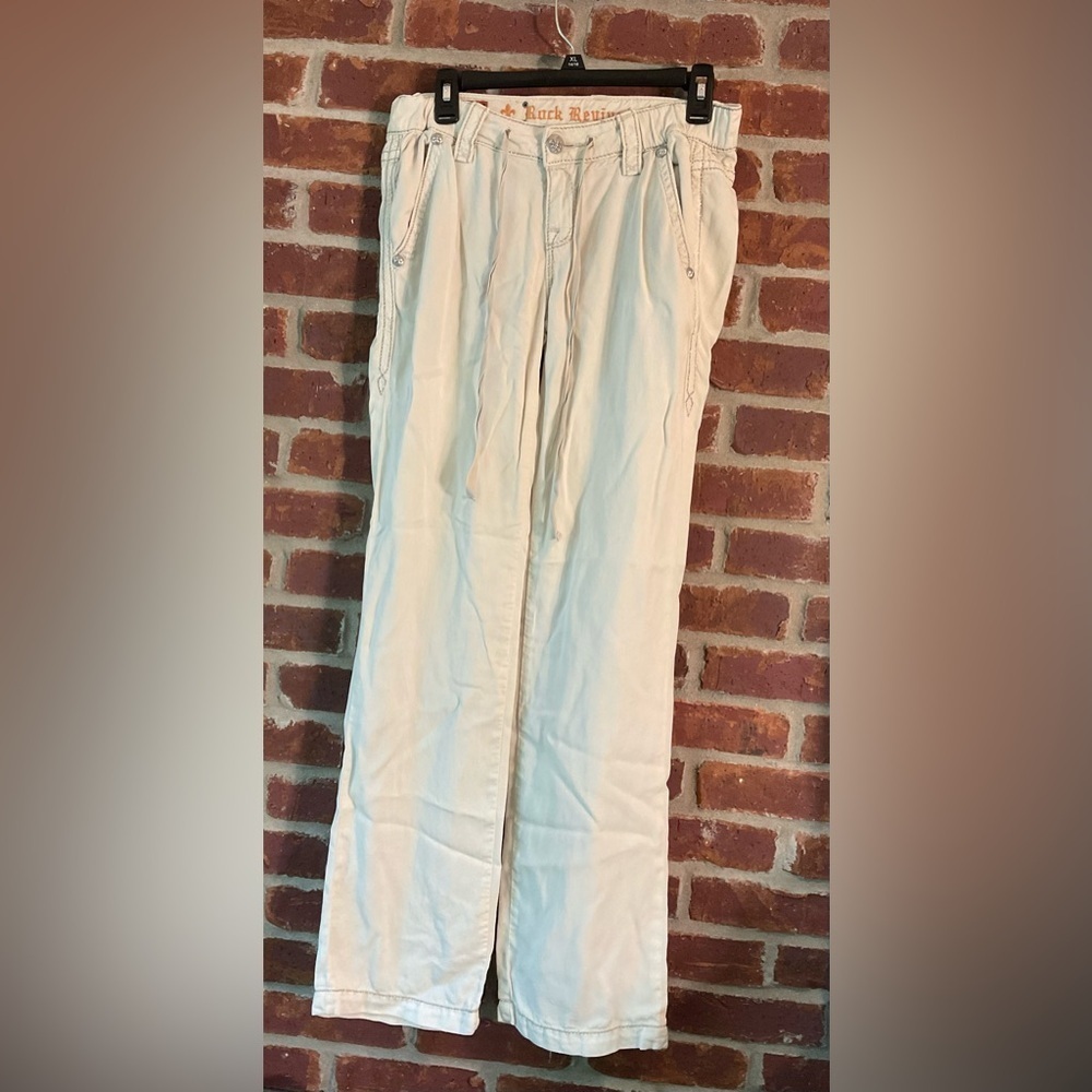 Rock Revival stone color pull on drawstring pants‎ (sm)